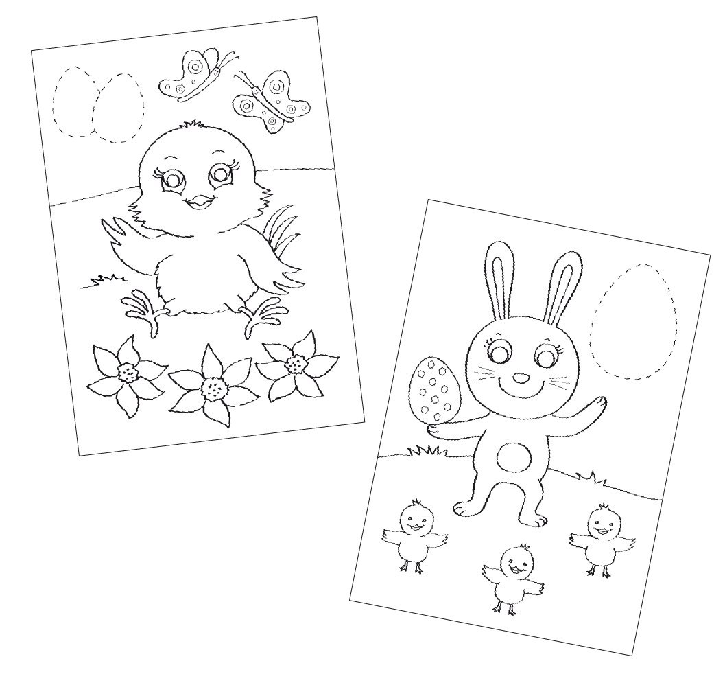 Lost Easter Eggs - Easter coloring book with stickers